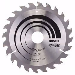 Lame de scie Bosch OPTILINE WOOD; 180x2,6x30,0 mm; Z24; 15°