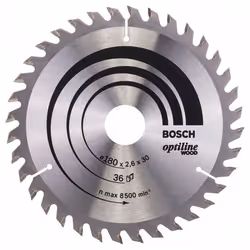 Lame de scie Bosch OPTILINE WOOD; 180x2,6x30,0 mm; Z36; 15°