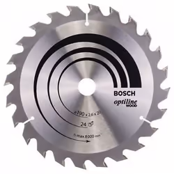 Lame de scie Bosch OPTILINE WOOD; 190x2,6x20,0 mm; Z24; 15°