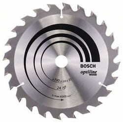 Lame de scie Bosch OPTILINE WOOD; 190x2,6x20,0 mm; Z24; 15°
