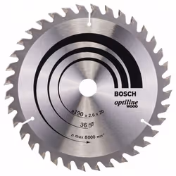 Lame de scie Bosch OPTILINE WOOD; 190x2,6x20,0 mm; Z36; 15°