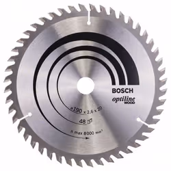 Lame de scie Bosch OPTILINE WOOD; 190x2,6x20,0 mm; Z48; 15°