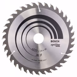 Lame de scie Bosch OPTILINE WOOD; 210x2,8x30,0 mm; Z36; 15°