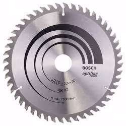Lame de scie Bosch OPTILINE WOOD; 210x2,8x30,0 mm; Z48; 15°