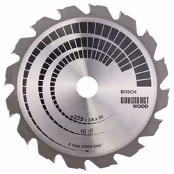 Lame de scie Bosch CONSTRUCT WOOD; 235x2,8x30,0 mm; Z16; 15°