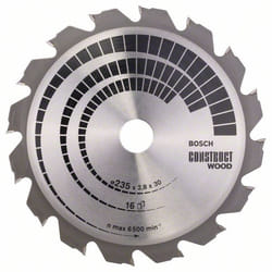 Lame de scie Bosch CONSTRUCT WOOD; 235x2,8x30,0 mm; Z16; 15°