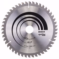 Lame de scie Bosch OPTILINE WOOD; 216x2,8x30,0 mm; Z48; -5°