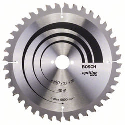 Lame de scie Bosch OPTILINE WOOD; 250x3,2x30,0 mm; Z40; -5°