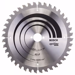 Lame de scie Bosch OPTILINE WOOD; 250x3,2x30,0 mm; Z40; -5°