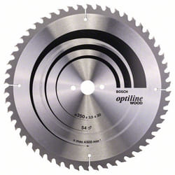 Lame de scie Bosch OPTILINE WOOD; 350x3,5x30,0 mm; Z54; 10°