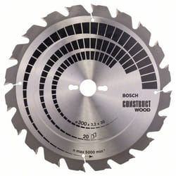 Lame de scie Bosch CONSTRUCT WOOD; 300x3,2x30,0 mm; Z20; 15°