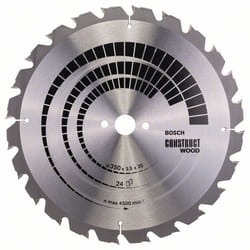 Lame de scie Bosch CONSTRUCT WOOD; 350x3,5x30,0 mm; Z24; 15°