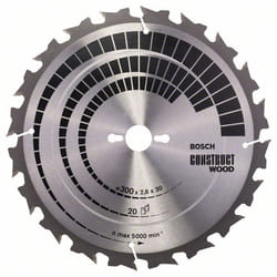 Lame de scie Bosch CONSTRUCT WOOD; 300x2,8x30,0 mm; Z20; 15°