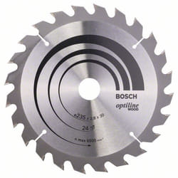Lame de scie Bosch OPTILINE WOOD; 235x2,8x30,0 mm; Z24; 15°