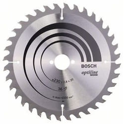 Lame de scie Bosch OPTILINE WOOD; 230x2,8x30,0 mm; Z36; 15°