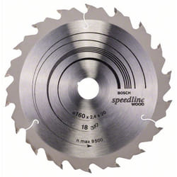 Lame de scie Bosch SPEEDLINE WOOD; 160x2,4x20,0 mm; Z18; 15°