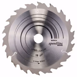 Lame de scie Bosch SPEEDLINE WOOD; 160x2,4x20,0 mm; Z18; 15°