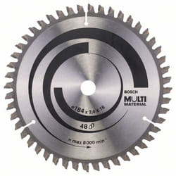 Lame de scie Bosch MULTI MATERIAL; 184x2,4x16,0 mm; Z48; -5°