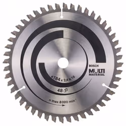 Lame de scie Bosch MULTI MATERIAL; 184x2,4x16,0 mm; Z48; -5°