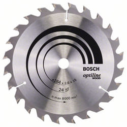 Lame de scie Bosch OPTILINE WOOD; 184x2,6x16,0 mm; Z24; 15°