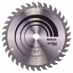 Lame de scie Bosch OPTILINE WOOD; 184x2,6x16,0 mm; Z36; 15°