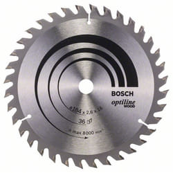 Lame de scie Bosch OPTILINE WOOD; 184x2,6x16,0 mm; Z36; 15°
