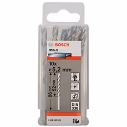 Foret en métal Bosch; HSS-G; 5,2x86 mm; 10 unités