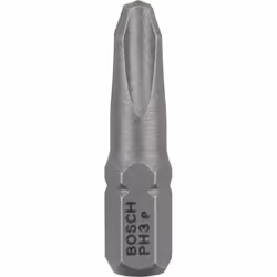 Bosch Embout de vissage qualité extra-dure, 3 pièce(s), Phillips, PH 3, Acier, 25 mm, 25,4 / 4 mm (1 / 4")