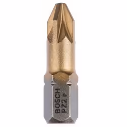 Bosch Embout de vissage qualité Max Grip, 3 pièce(s), Cruciforme, PZ2, 25 mm, 25,4 / 4 mm (1 / 4"), Hexagonal