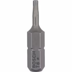 Bosch Embout de vissage qualité extra-dure, 3 pièce(s), Torx, T8, Acier, 25 mm, 25,4 / 4 mm (1 / 4")