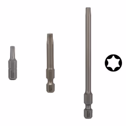 Bosch Embouts de vissage qualité extra-dure, 3 pièce(s), Torx, T40, 25 mm, 25,4 / 4 mm (1 / 4"), Hexagonal