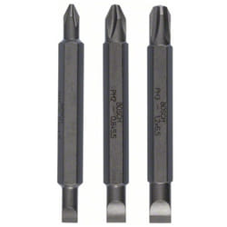 Pack de 3 embouts de tournevis doubles S 0,6x4,5, S 0,8x5,5, S 1,2x6,5 PH1, PH2, PH3 60 mm