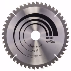 Lame de scie Bosch OPTILINE WOOD; 210x2x30,0 mm; Z48; 15°