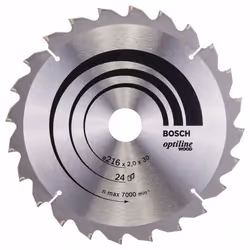Lame de scie Bosch OPTILINE WOOD; 216x2x30,0 mm; Z24; -5°