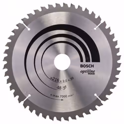 Lame de scie Bosch OPTILINE WOOD; 216x2x30,0 mm; Z48; -5°