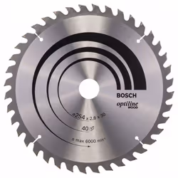 Lame de scie Bosch OPTILINE WOOD; 254x2,8x30,0 mm; Z40; -5°