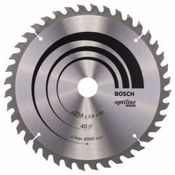 Lame de scie Bosch OPTILINE WOOD; 254x2,8x30,0 mm; Z40; -5°