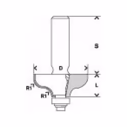Fraise a rayon concave Bosch 4,8/12,7/54 mm avec palier - Vue supplémentaire 4