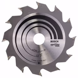 Lame de scie Bosch OPTILINE WOOD; 130x2,4x20,0 mm; Z12; 15°