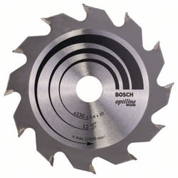 Lame de scie Bosch OPTILINE WOOD; 130x2,4x20,0 mm; Z12; 15°