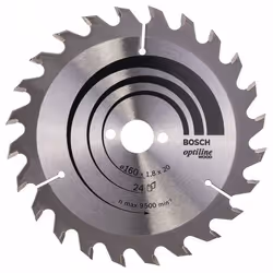 Lame de scie Bosch OPTILINE WOOD; 160x1,8x20,0 mm; Z24; 15°