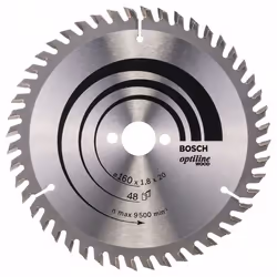 Lame de scie Bosch OPTILINE WOOD; 160x1,8x20,0 mm; Z48; 15°