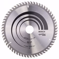 Lame de scie Bosch OPTILINE WOOD; 210x2,8x30,0 mm; Z60; 15°
