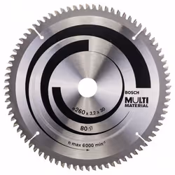 Lame de scie Bosch MULTI MATERIAL; 260x3,2x30,0 mm; Z80; -5°