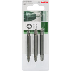 Bosch - Jeu de 3 embouts doubles (pz pz) PZ1-PZ1- PZ2-PZ2- PZ3-PZ3- 60 2609255962