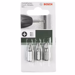 Bosch 2609255967, 1 pièce(s), PZ1 , PZ2 , PZ3, 25 mm, 25,4 / 4 mm (1 / 4")