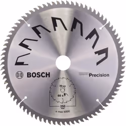 Lame de scie circulaire Bosch 250x2x30mm PRÉCISION pour bois 80T La lame de scie circulaire Bosch PRÉCISION 250x2x30 mm 80 de ...