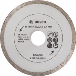 Bosch 2607019472, Disque de coupe, Granit, Marbre, pierre, Carrelage, Bosch, 2,22 cm, 11,5 cm, 1,7 mm