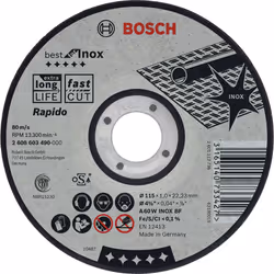 Bosch Disques à tronçonner Best for Inox, 12,5 cm, Gris, 1 mm, 1 pièce(s)