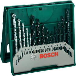 Jeu de forets multi-usages en métal Bosch Mini X-Line; 3-8 mm; 15 unités